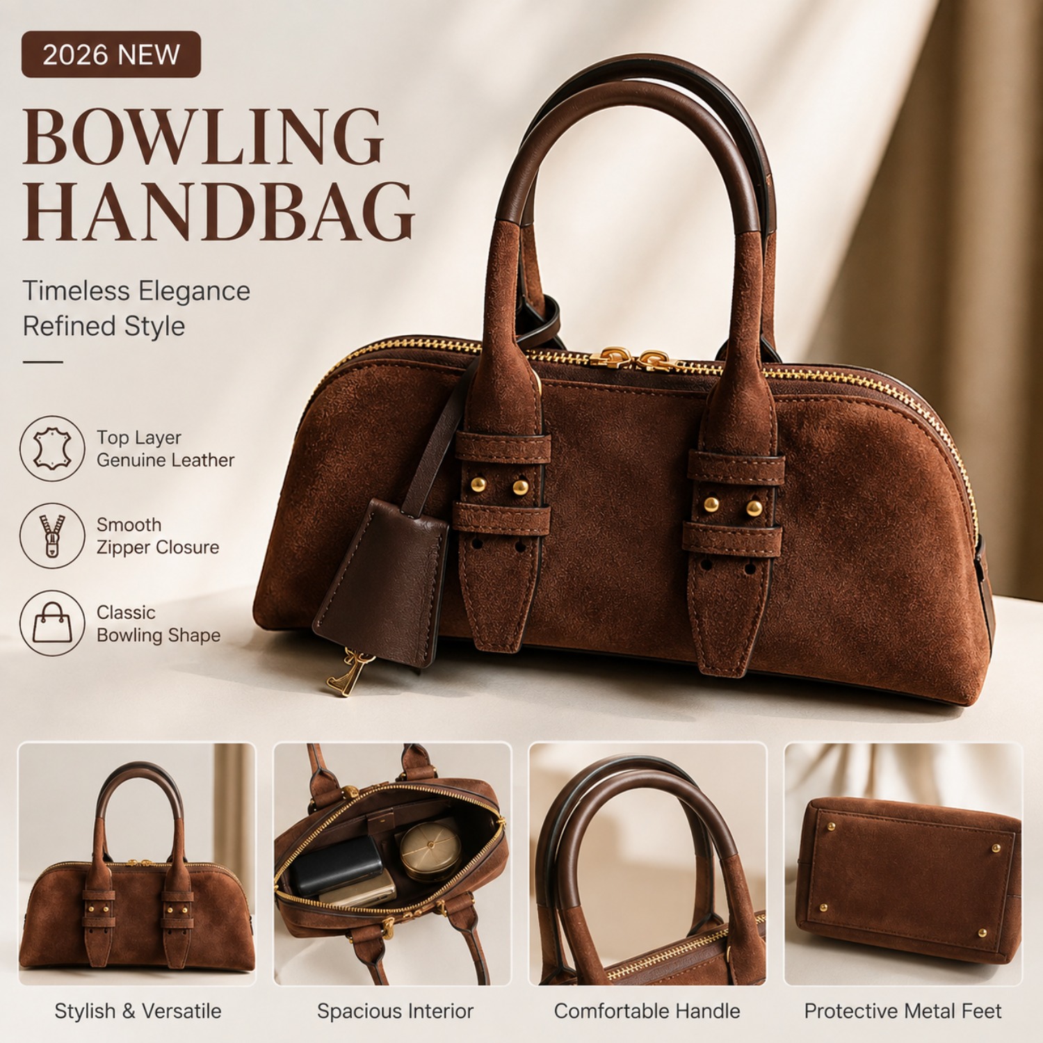 Structured Handbag Top Handle - กระเป๋าหนังแท้สำหรับผู้หญิง, กระเป๋าถือวินเทจแบบมีหูจับด้านบน, กระเป๋าทรงบอสตันที่มีโครงสร้าง, กระเป๋าถือแบบลำลองที่ดูหรูหราสำหรับผู้หญิง