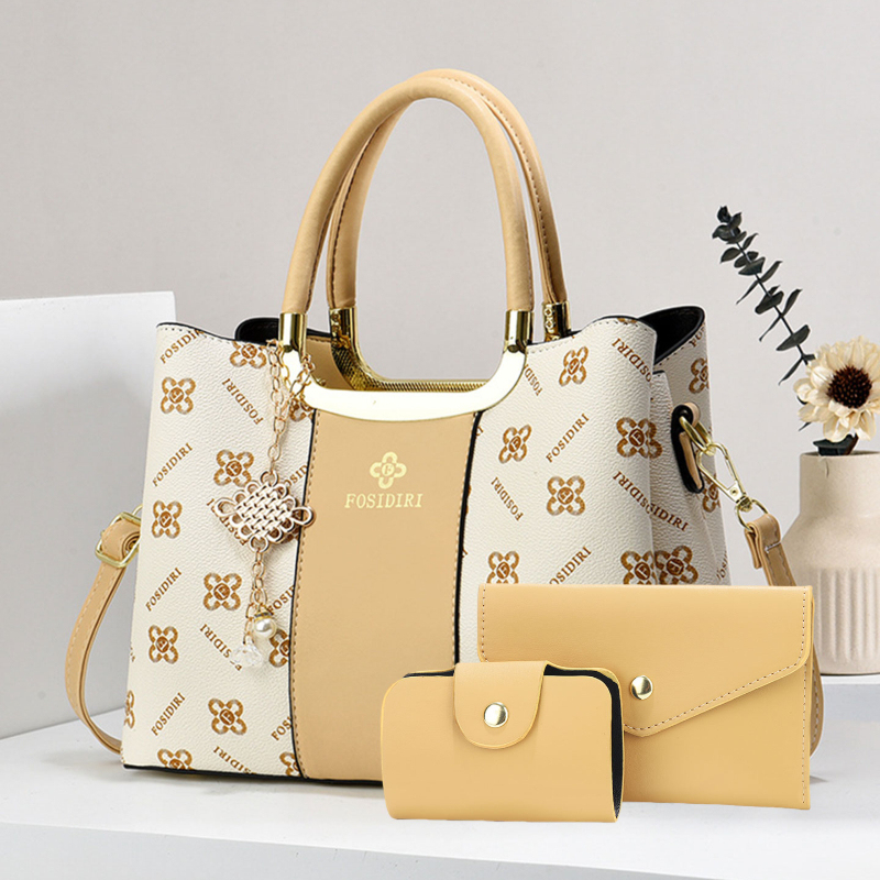 Luxury Zipper Bags - กระเป๋าถือพิมพ์ลายหรูหราสำหรับผู้หญิง ชุดกระเป๋า 3 ชิ้น กระเป๋าอเนกประสงค์สำหรับเดินทางและพักผ่อนประจำวัน