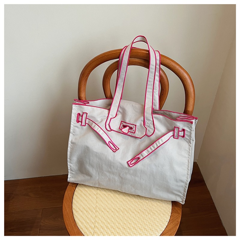 Canvas Tote Designer - กระเป๋าสะพายไหล่ไนลอนน้ำหนักเบาดีไซน์เก๋ กระเป๋าถือความจุใหญ่ รุ่นใหม่ 2026 กระเป๋าผ้าแคนวาสอเนกประสงค์ลำลองสำหรับผู้หญิง กระเป๋าถือสำหรับช้อปปิ้ง