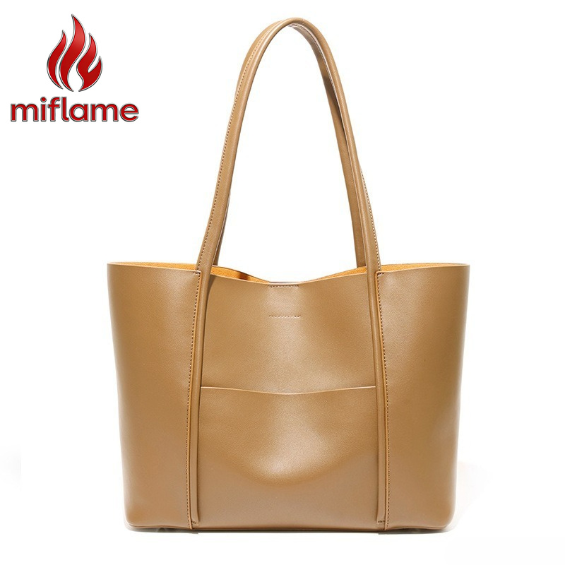 Quiet Luxury Bags Tote - กระเป๋าโท้ทหนังแท้สำหรับผู้หญิง กระเป๋าใบใหญ่สำหรับเดินทาง พร้อมกระเป๋าถอดได้และสายสะพายไหล่ ไม่มีโลโก้ ดีไซน์เรียบหรู