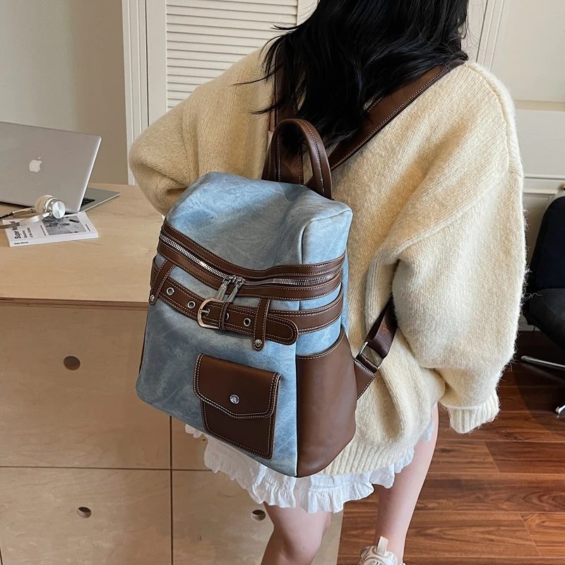 Luxury Zipper Bags - กระเป๋าเป้สะพายหลังขนาดเล็กสำหรับผู้หญิง ทำจากหนัง PU แฟชั่นใหม่ปี 2026 สไตล์วินเทจหรูหรา