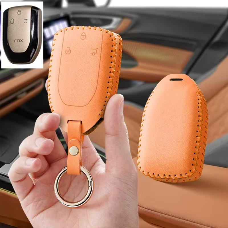 Key Holder Leather Pouch - อุปกรณ์เสริมในรถยนต์ ฝาครอบกุญแจ ที่ใส่กุญแจ ห่วงคล้อง สำหรับ Rox