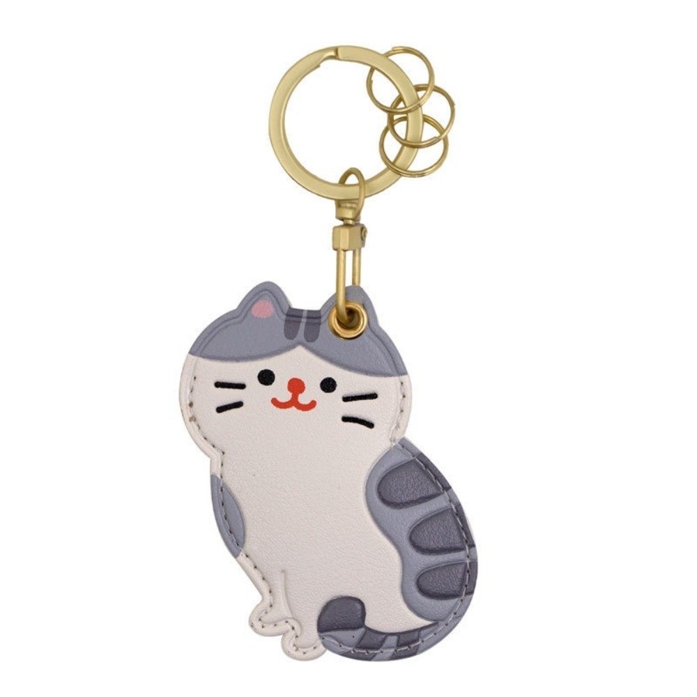 Key Holder Leather Pouch - ที่ใส่บัตรลายการ์ตูนแมวแบบใหม่พร้อมพวงกุญแจ ทำจากหนัง PU ขนาดเล็ก พกพาสะดวก