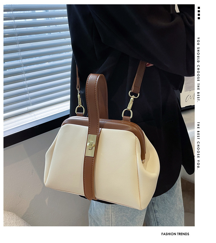 Luxury Bags For Women Sale - กระเป๋าสะพายไหล่สไตล์วินเทจใหม่ หนังหรูหรา พร้อมหัวเข็มขัดโลหะ กระเป๋าสะพายข้างแบบคลาสสิก ลำลอง ​