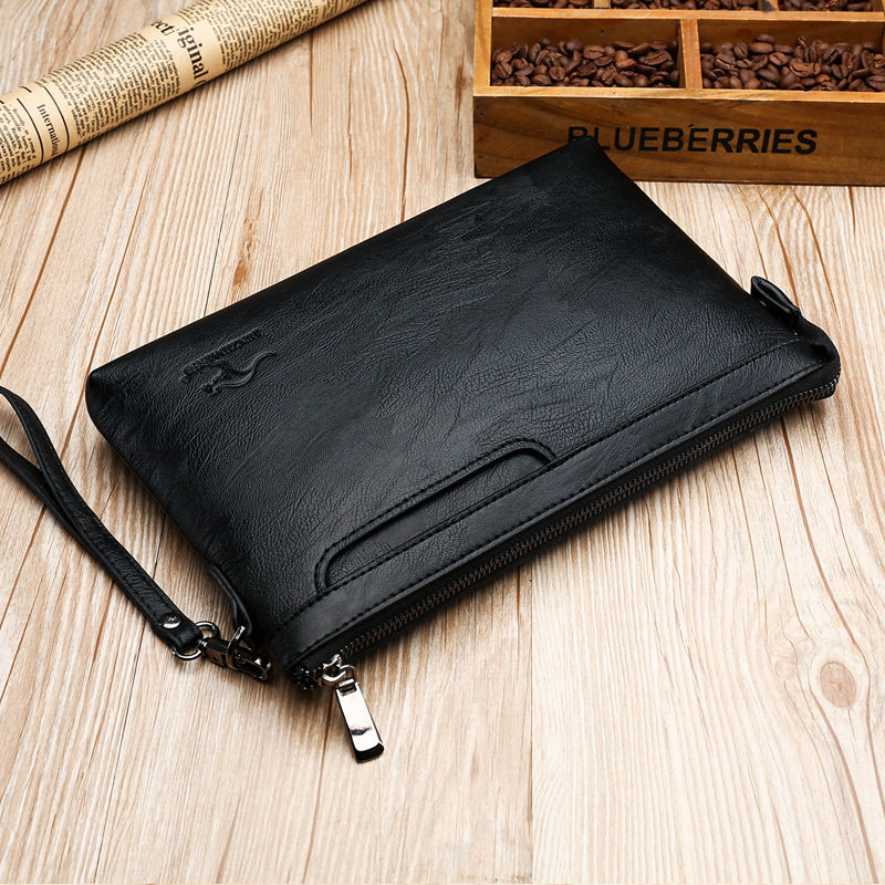 Key Holder Leather Pouch - กระเป๋าคลัทช์ผู้ชาย ดีไซน์แบรนด์เนม หนัง PU คุณภาพพรีเมียม กระเป๋าสตางค์ธุรกิจลำลองอเนกประสงค์