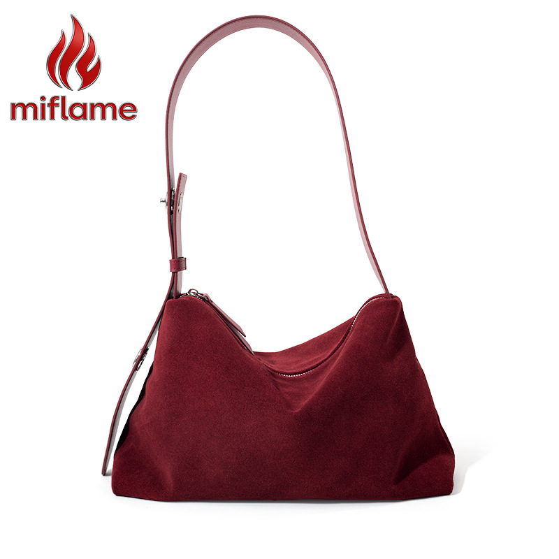 Quiet Luxury Bags Tote - กระเป๋าสะพายไหล่หนังแท้สำหรับผู้หญิง หนังนูบัค ขนาดใหญ่ สำหรับเดินทาง กระเป๋าใต้วงแขน ไม่มีโลโก้