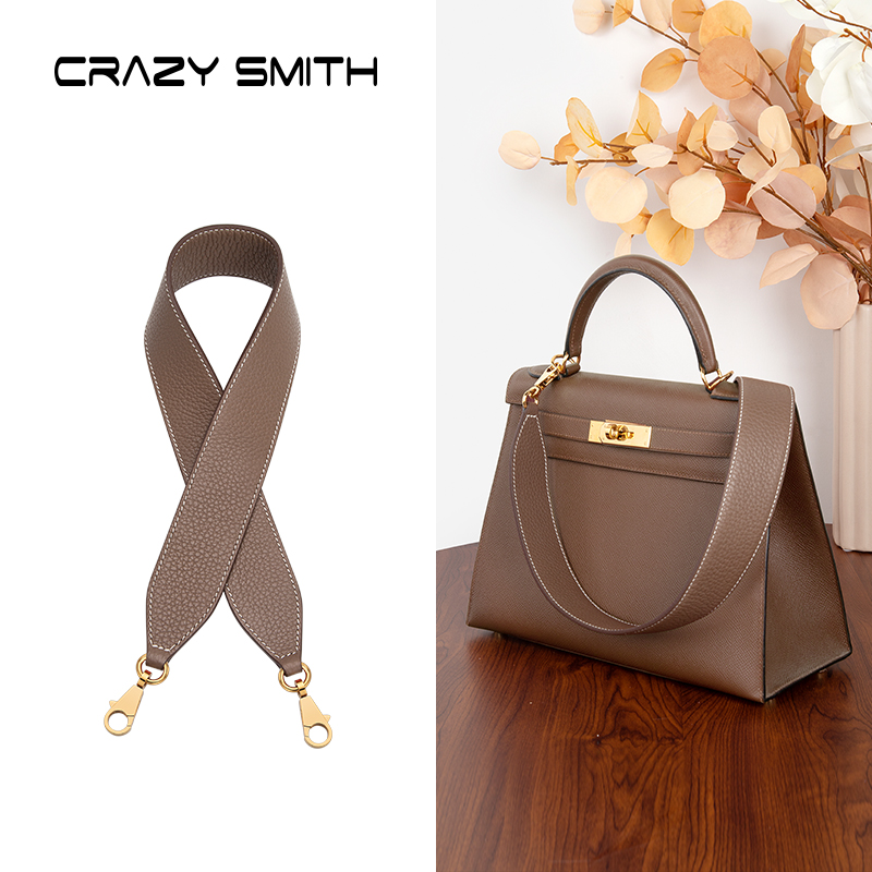 Luxury Bags Hermes - CRAZYSMITH ของแท้หนังหรูหราสายคล้องกระเป๋าสำหรับ Hermes Kelly ใต้วงแขนกว้างสายรัดไหล่เปลี่ยนกระเป๋าถือเข็มขัดกระเป๋าอุปกรณ์เสริม