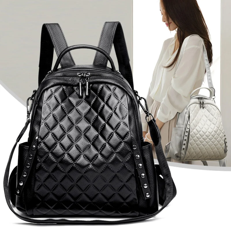 ของแท้หนัง Rucksack ผู้หญิงไหล - Luxury Zipper Bags บทวิจารณ์และราคา