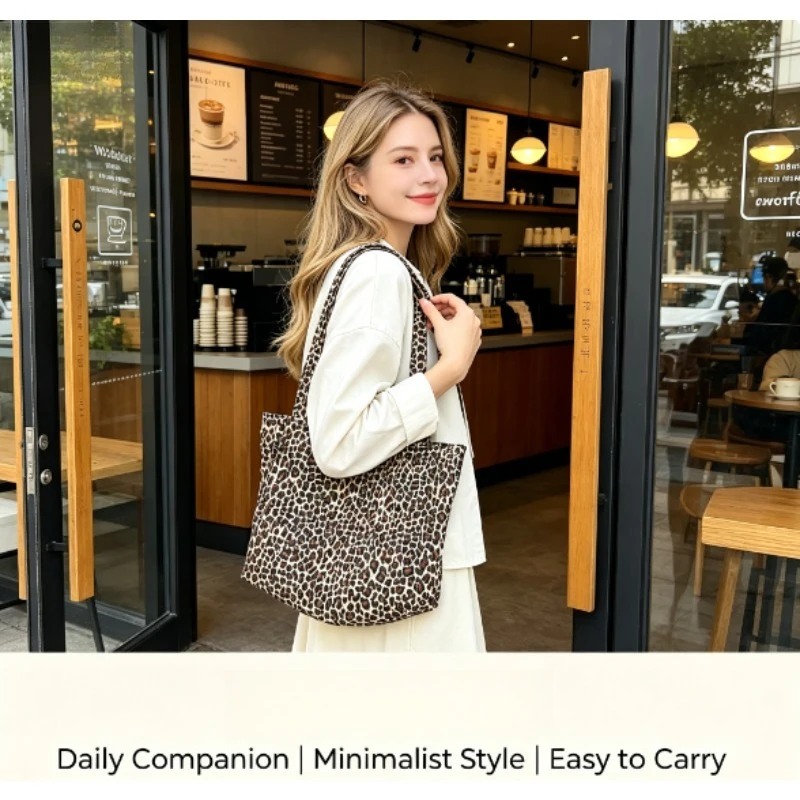 กระเป๋าผ้าแคนวาสลายเสือดาว 202 - Quiet Luxury Bags Tote บทวิจารณ์และราคา
