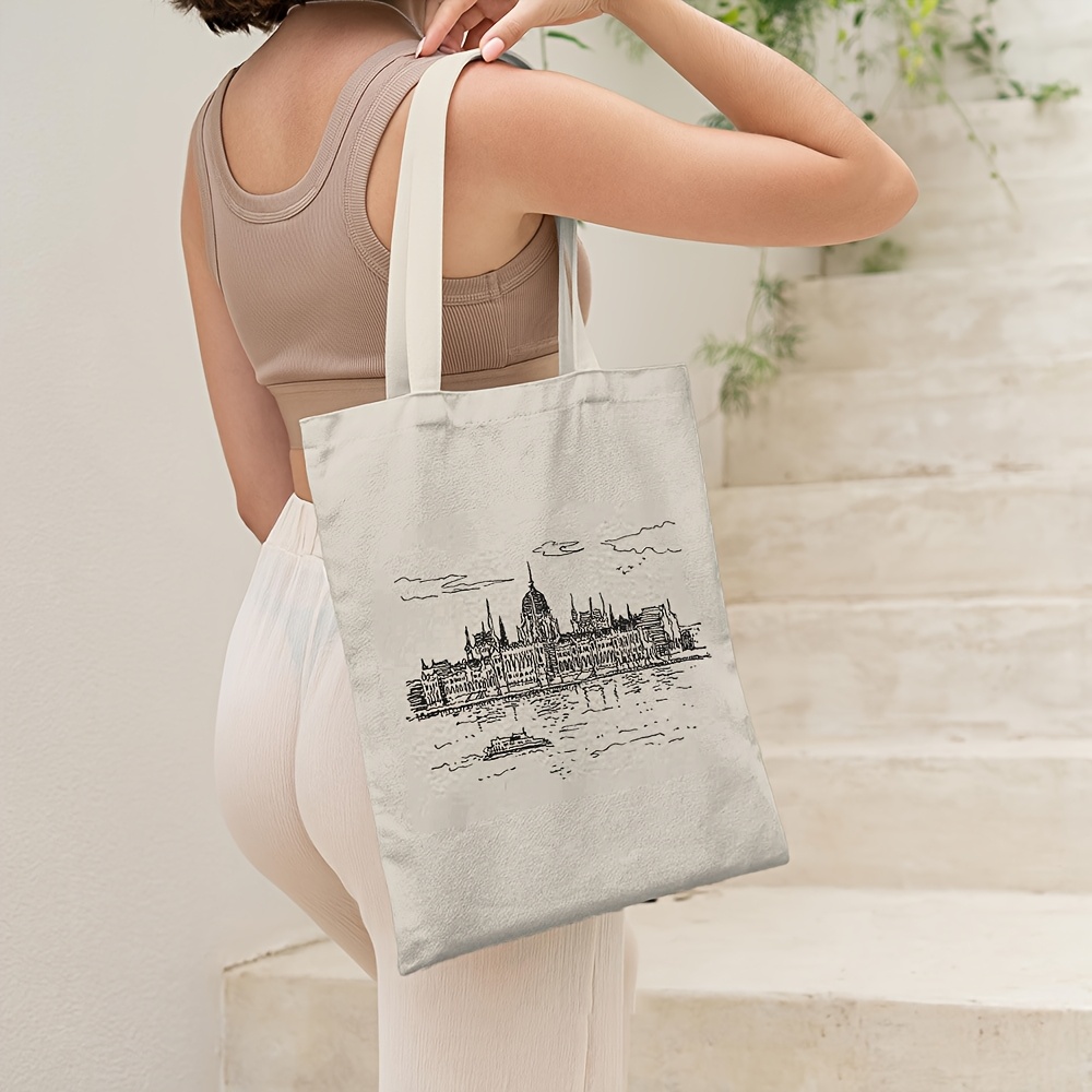 กระเป๋าโท้ทสีเบจสำหรับผู้หญิง  - Canvas Tote Designer บทวิจารณ์และราคา