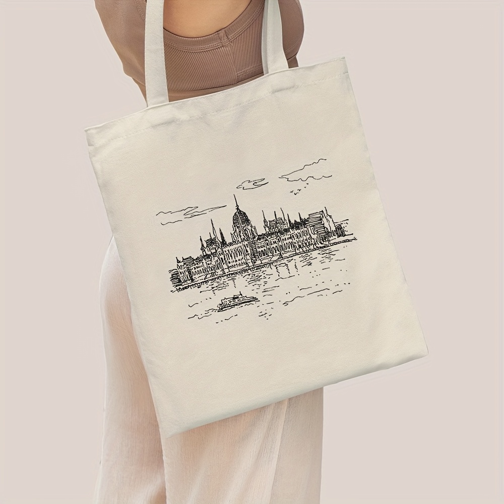กระเป๋าโท้ทสีเบจสำหรับผู้หญิง  - Canvas Tote Designer บทวิจารณ์และราคา