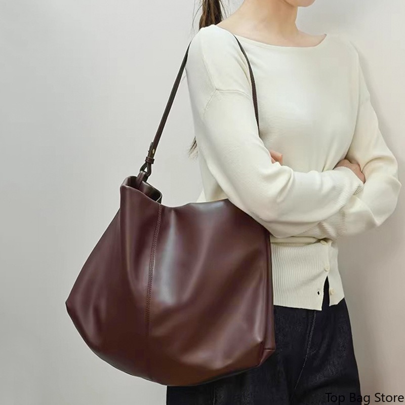 กระเป๋าสะพายไหล่หนังแท้สำหรับผ - Quiet Luxury Bags Tote บทวิจารณ์และราคา