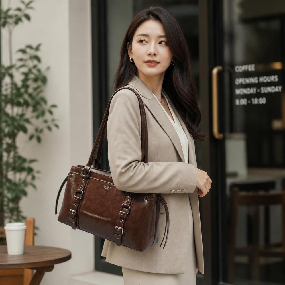 กระเป๋าถือผู้หญิงทรงแข็งแรงทนท - Structured Handbag Top Handle บทวิจารณ์และราคา