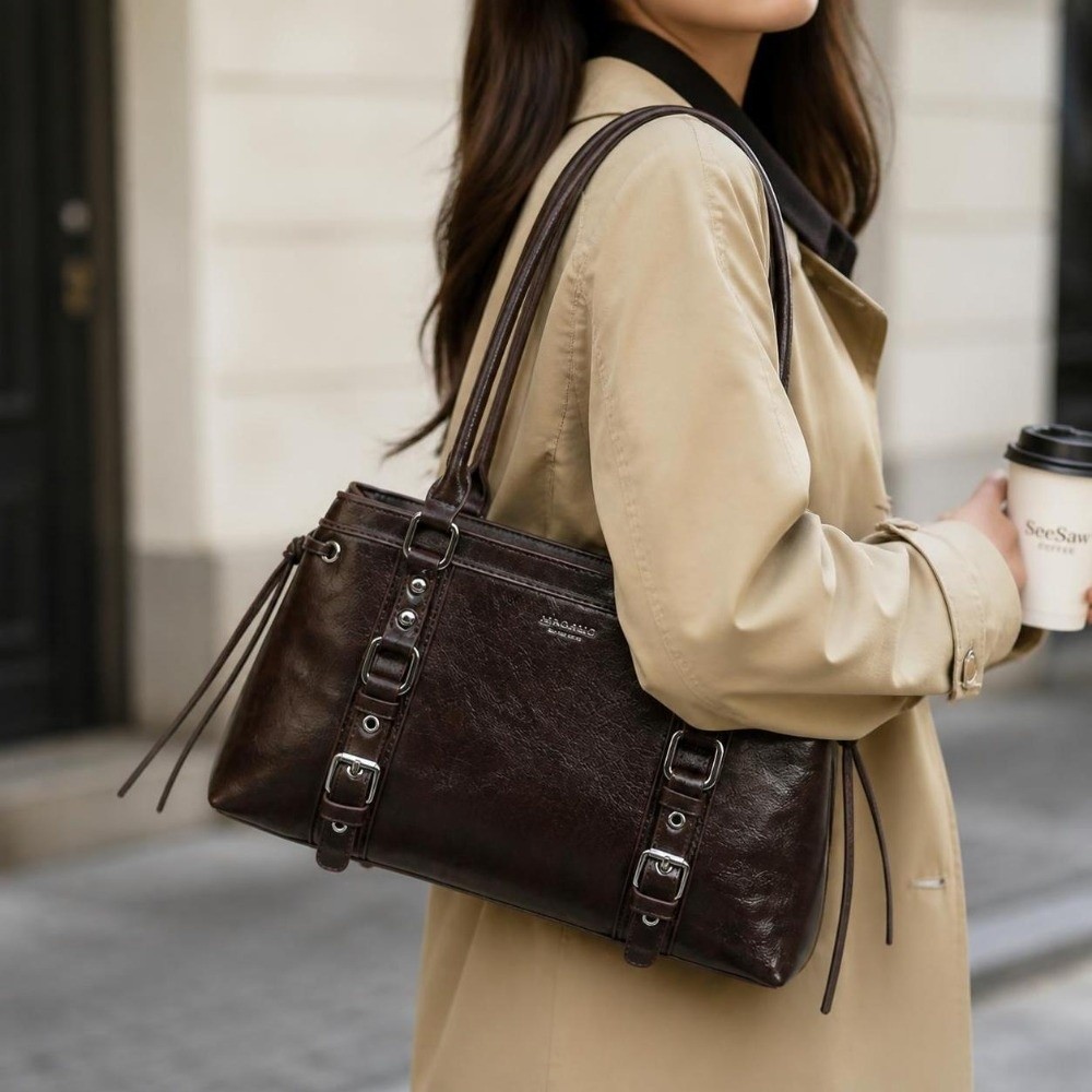 กระเป๋าถือผู้หญิงทรงแข็งแรงทนท - Structured Handbag Top Handle บทวิจารณ์และราคา