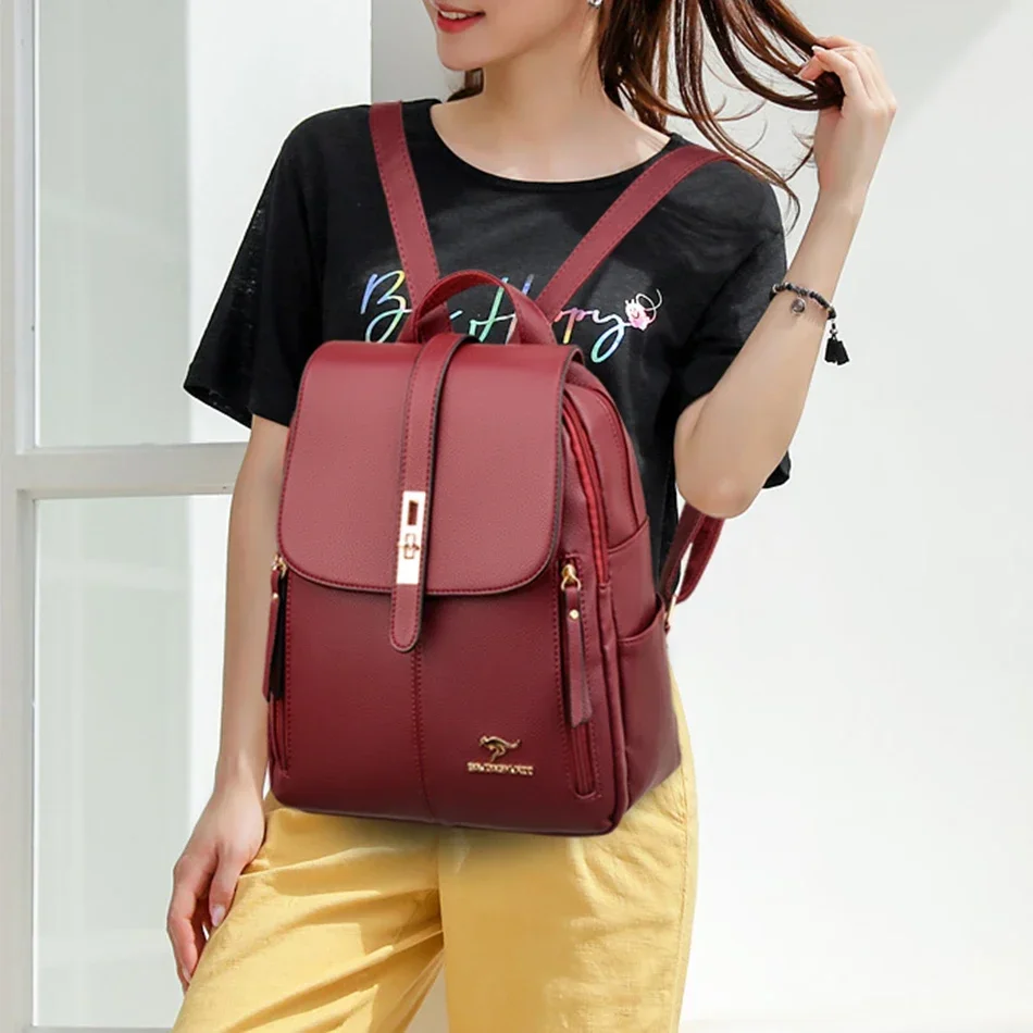 กระเป๋าเป้สะพายหลังหนังผู้หญิง - Luxury Zipper Bags บทวิจารณ์และราคา