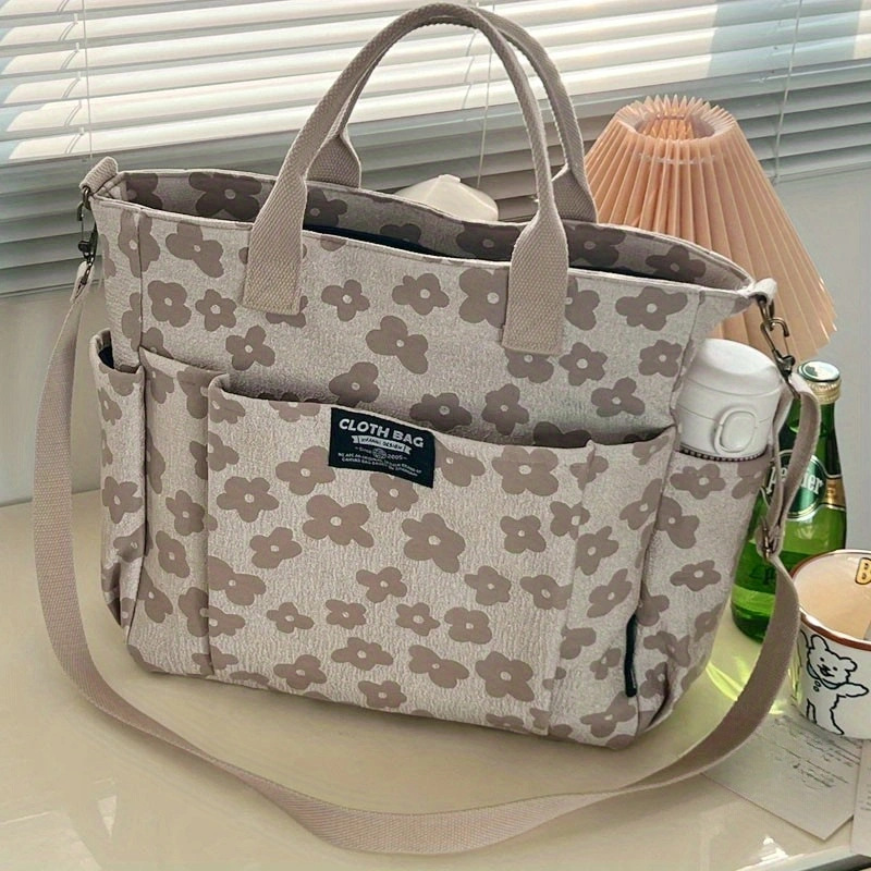 กระเป๋าผ้าแคนวาสลายดอกไม้คลาสส - Canvas Tote Designer บทวิจารณ์และราคา