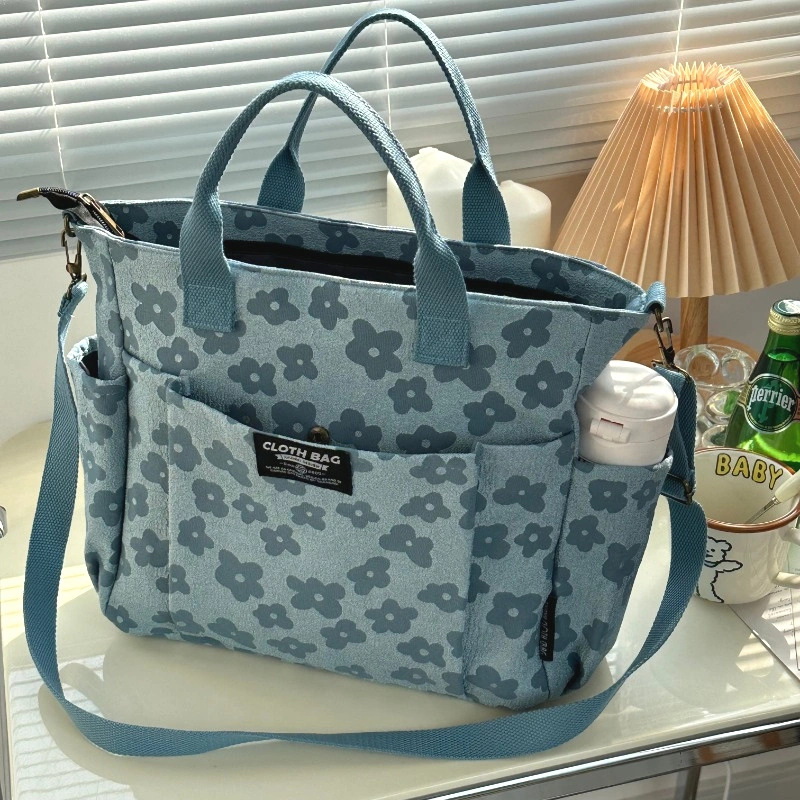 กระเป๋าผ้าแคนวาสลายดอกไม้คลาสส - Canvas Tote Designer บทวิจารณ์และราคา