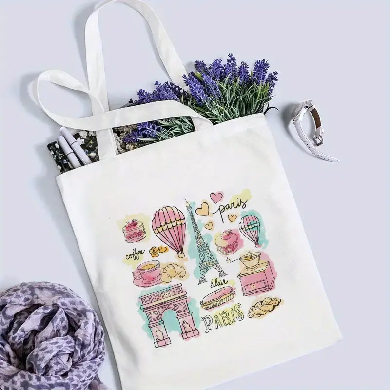กระเป๋าเดินทางลายปารีสสำหรับผู - Canvas Tote Designer บทวิจารณ์และราคา