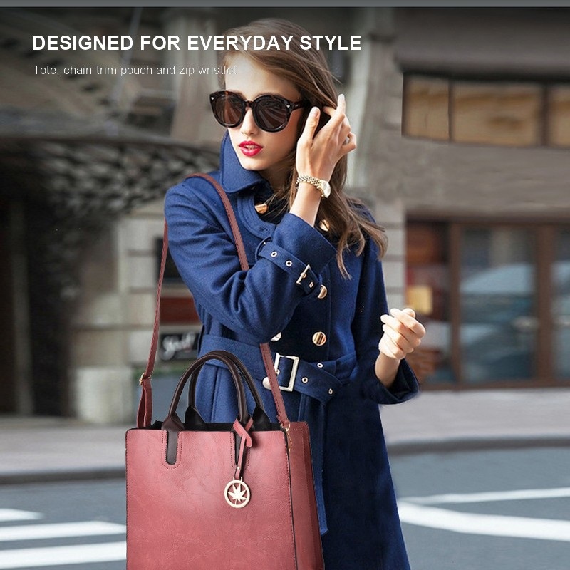 ชุดกระเป๋าถือผู้หญิง 3 ชิ้น กร - Structured Handbag Top Handle บทวิจารณ์และราคา